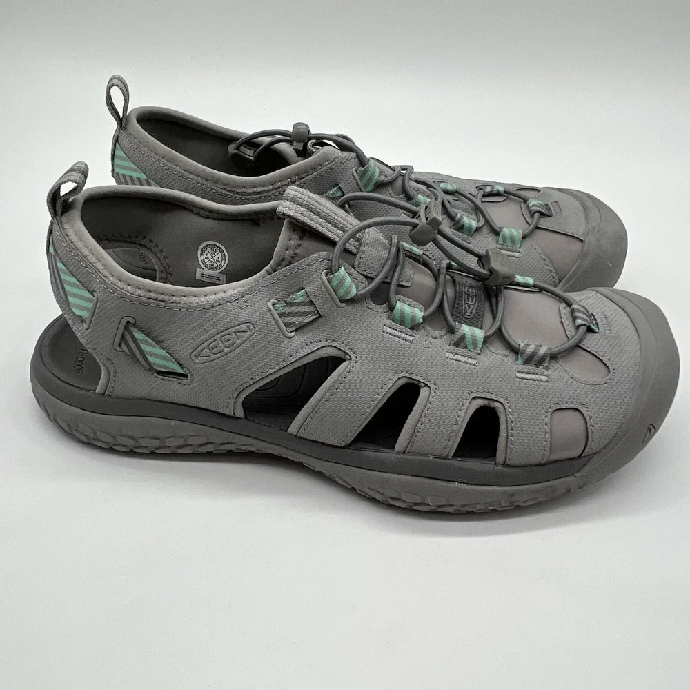 Keen SOLR Sandals Women's‎ Sz 10.5 Light Gray Ocean Wave Water Shoes